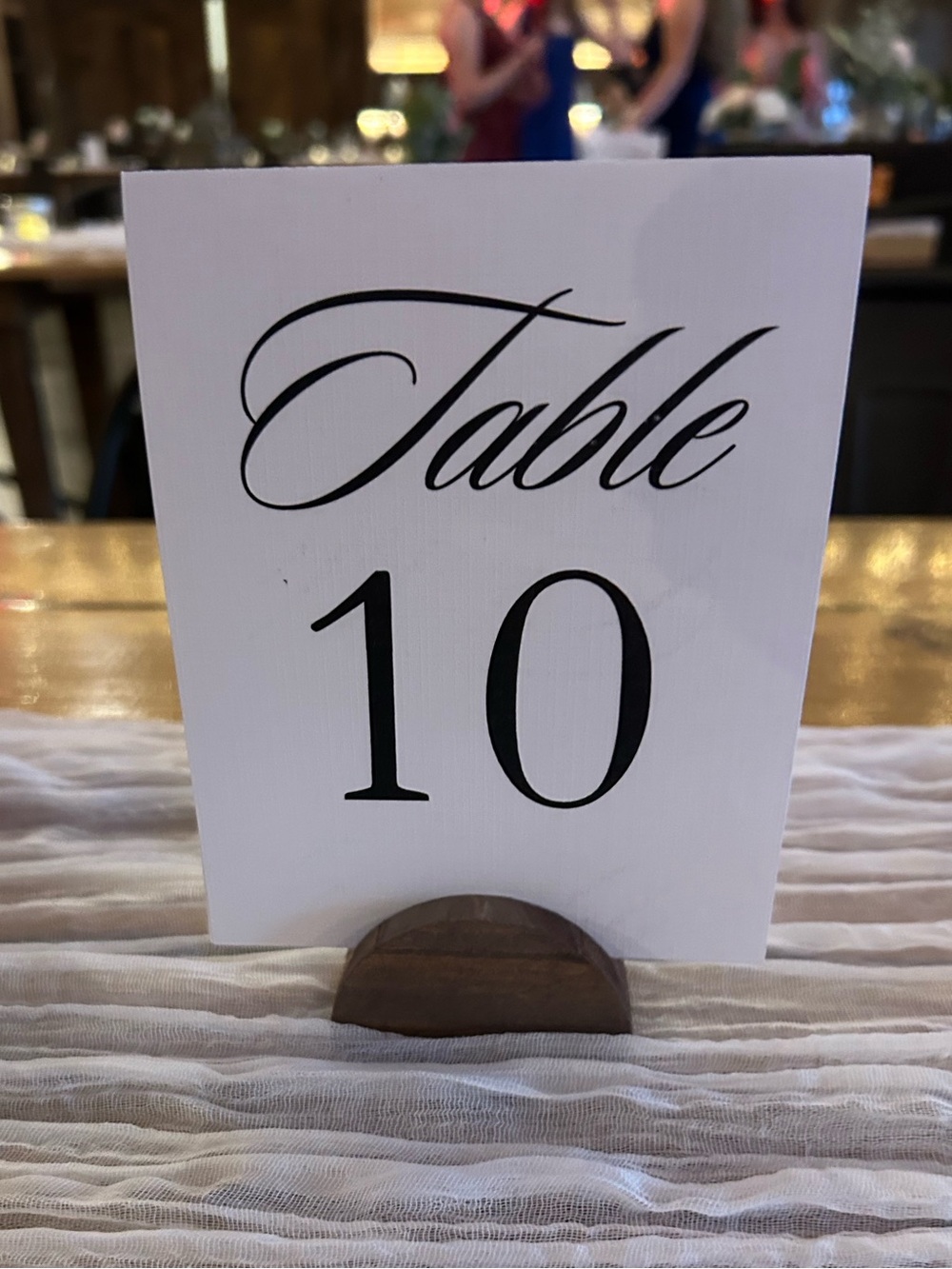 24 Pcs Half-Moon Walnut Wooden Table Number Holders/Stands & Double Sided Tented